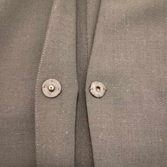 Akris Wool Leather Accent Black Blazer Size 10 - Picture 5 of 11